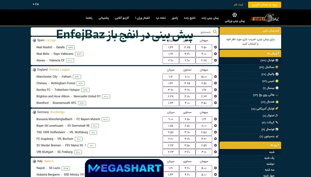 پیش بینی در انفج باز EnfejBaz